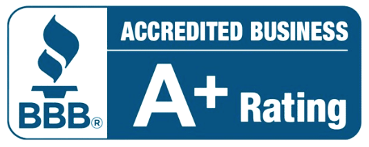 Better Business Bureau (BBB) Accredited Business A+ Rating blue badge