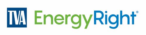 TVA EnergyRight logo showing TVA in white on a blue square and EnergyRight text with Energy green and Right blue